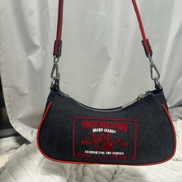 Von Dutch X True Religion || Dark Blue Denim Shoulder Bag - Picture 2 of 5